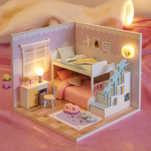 Habitación en miniatura con iluminación