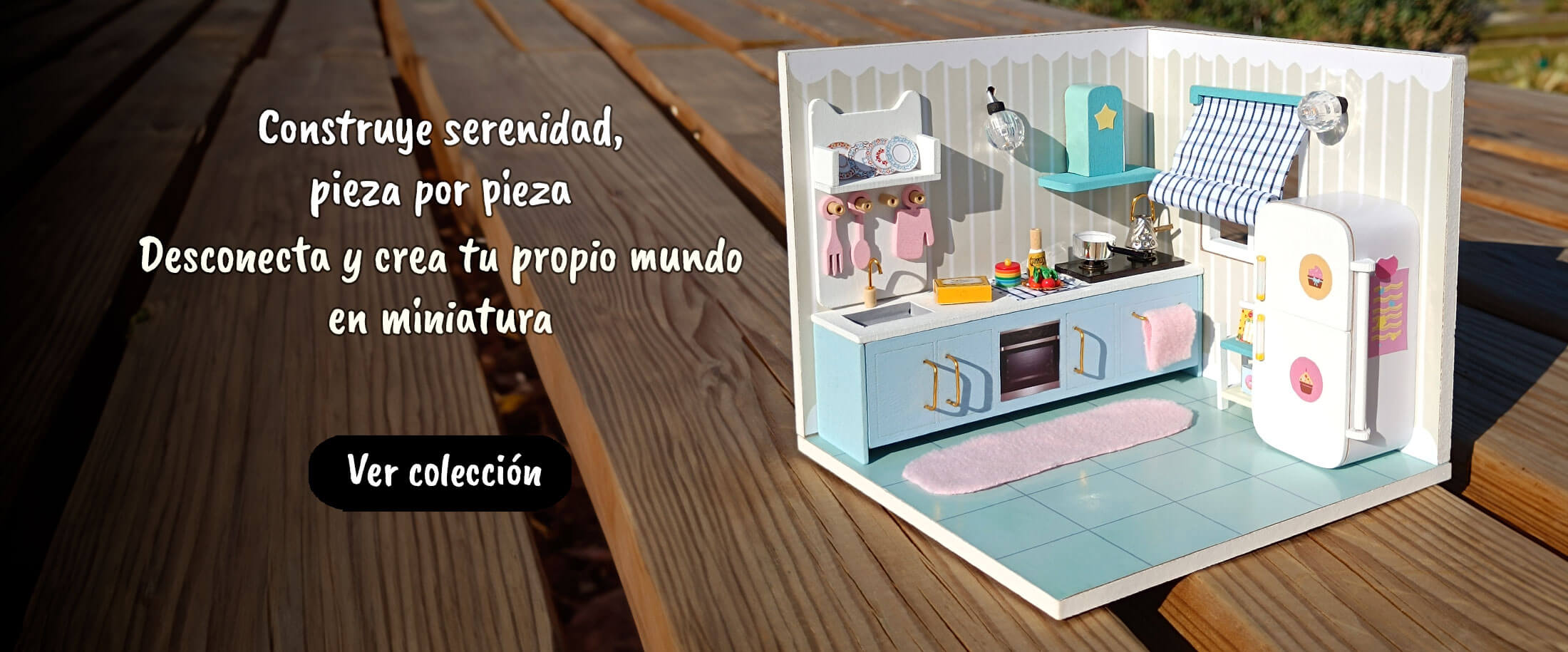 Una imagen en detalle de una casita en miniatura para montar haciendo alusión a encontrar la calma y serenidad