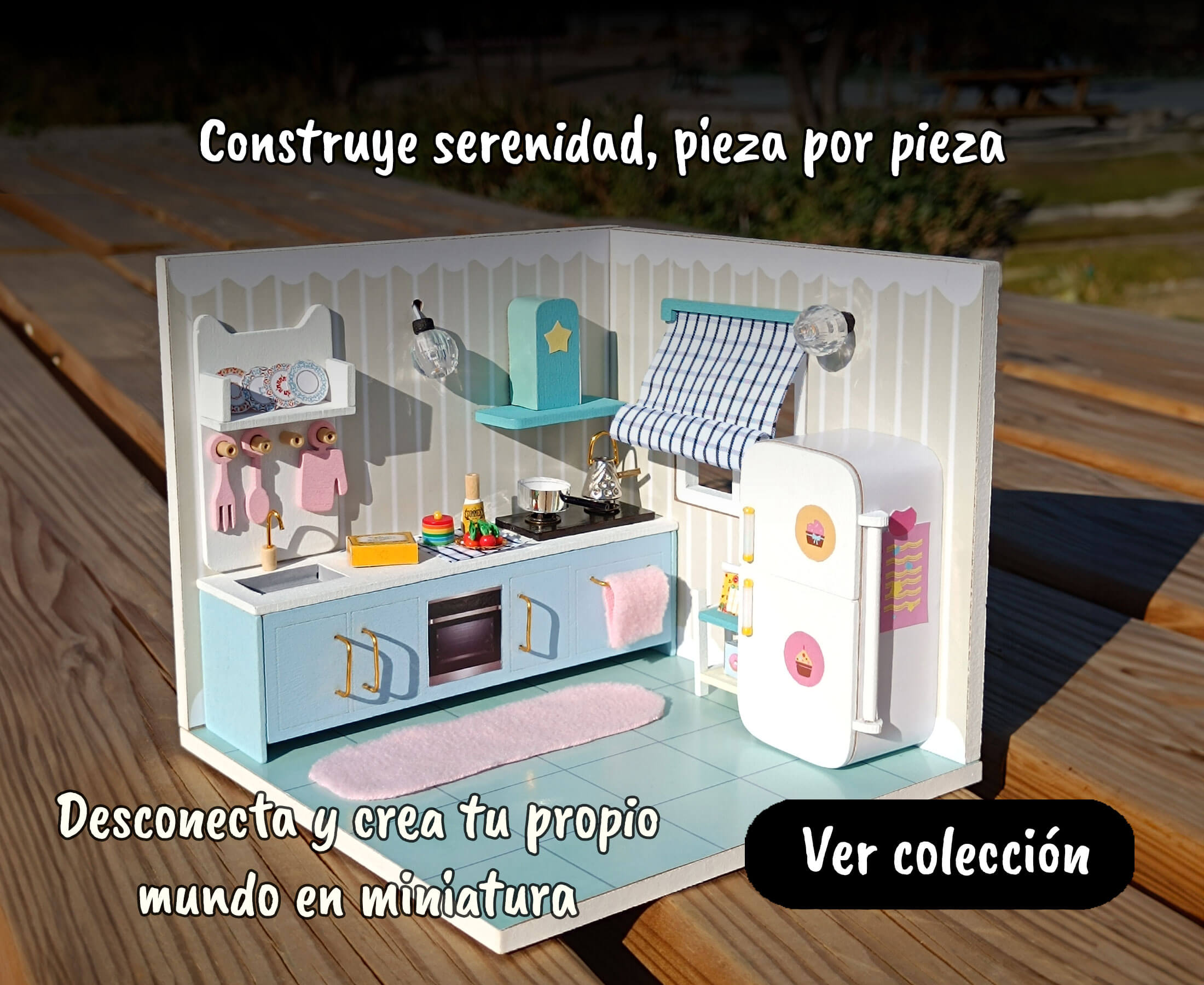 Una imagen en detalle de una casita en miniatura para montar haciendo alusión a encontrar la calma y serenidad