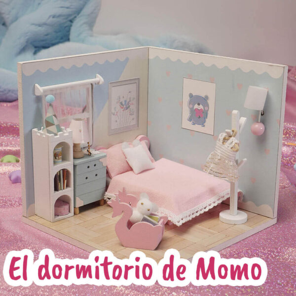 Una imagen de una miniatura montada concretamente la de el modelo de el dormitorio de momo